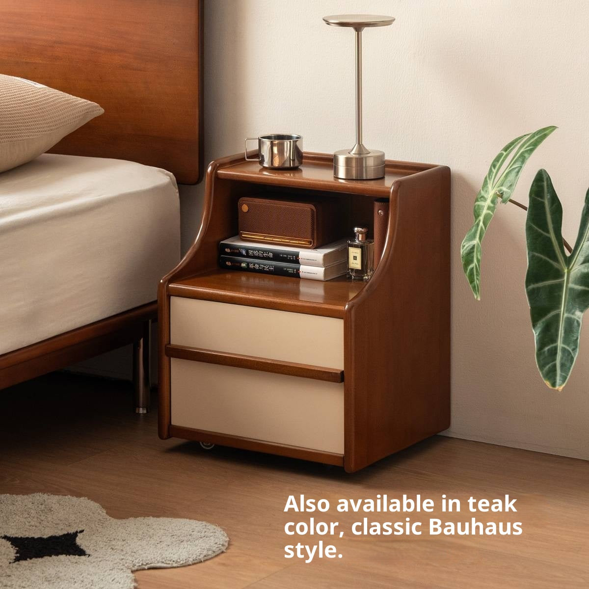 Black Walnut Solid Wood Italian Light Luxury Nightstand