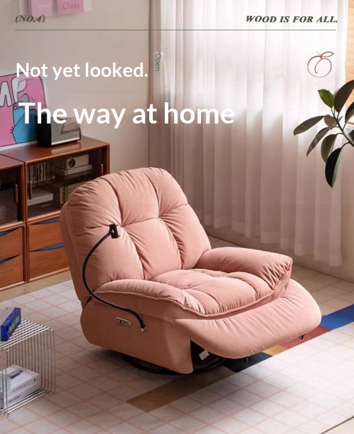 French Vintage Electric Recliner Chair with Cat-Scratch Resistant Fabric