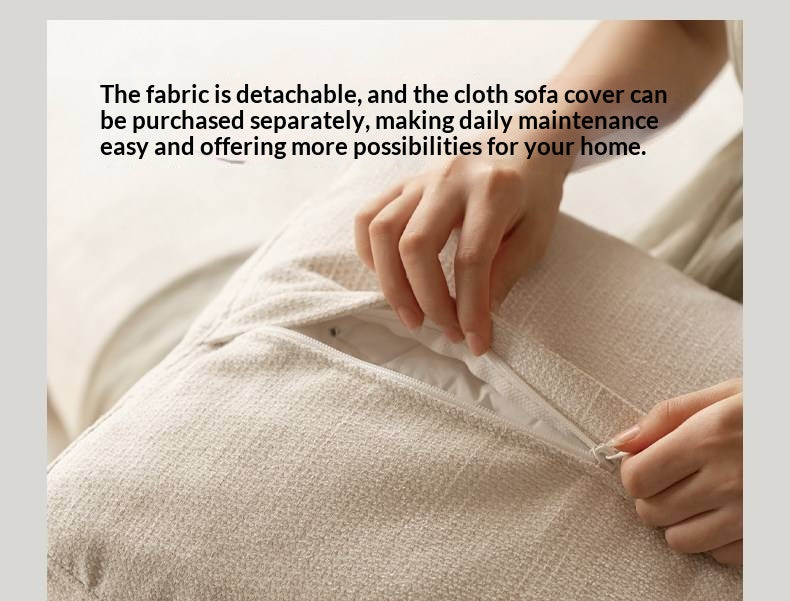 Oak, Ash Solid Wood Wabi Sabi Style Genuine Leather Sofa, fabric sofa