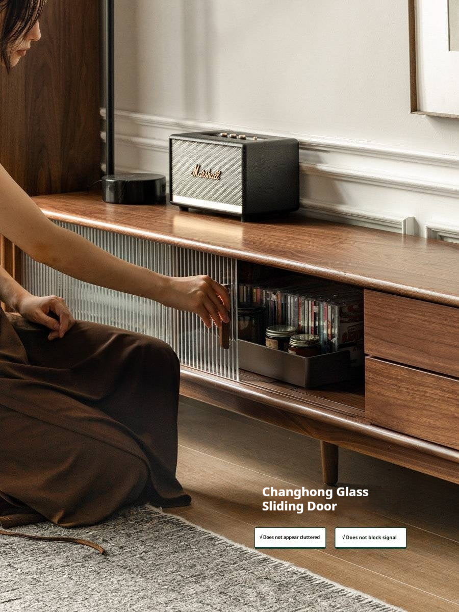 Black Walnut, Rubber, South American walnut Solid Wood Modern TV Cabinet.