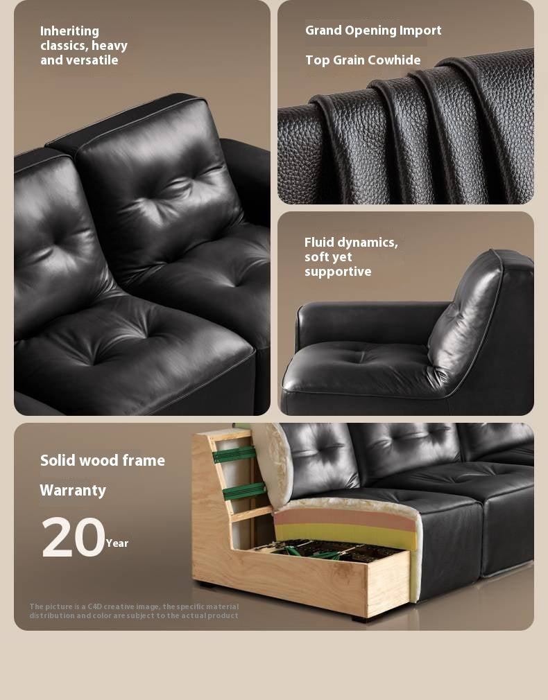 Light Luxury Black Diamond Straight Sofa