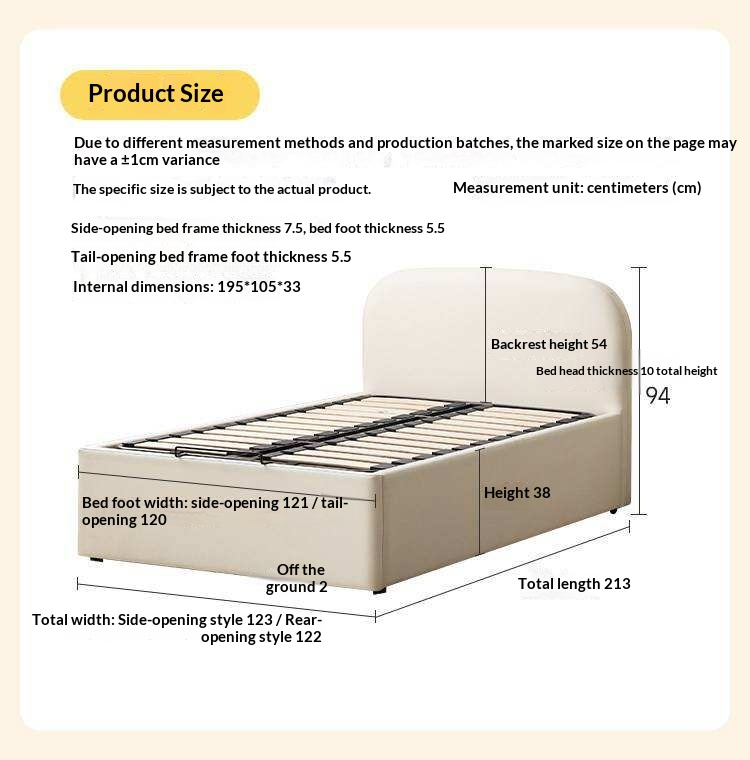 Kids Upholstered Storage Bed with Rounded Headboard and Gas Lift