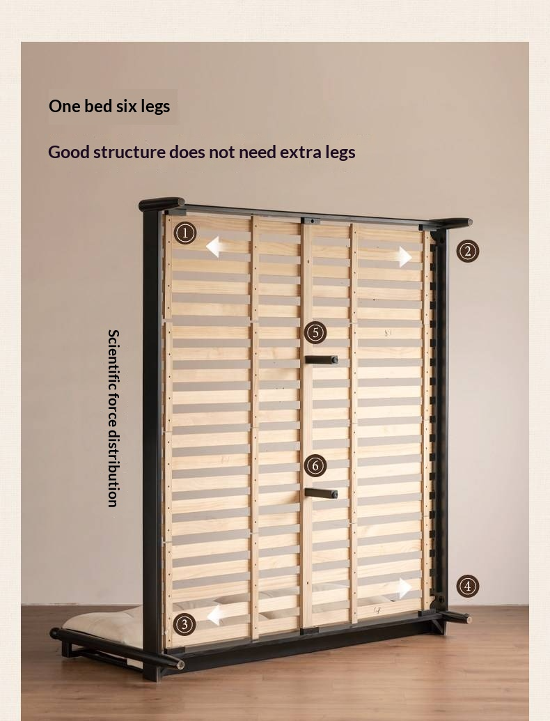 Rubberwood Solid Wood  French Retro Soft Bed