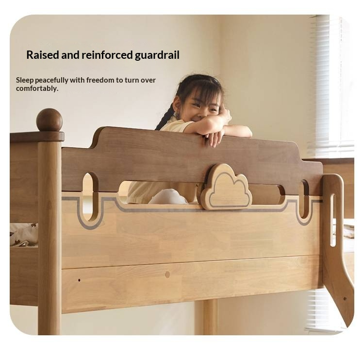 Rubberwood Solid Wood Children's Multifunctional Bunk Bed