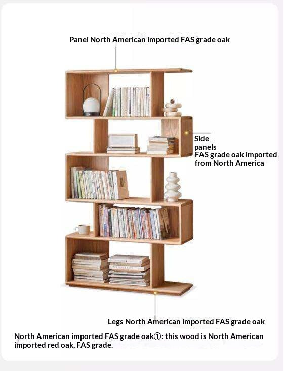 Oak Solid Wood Japanese Style Bookcase