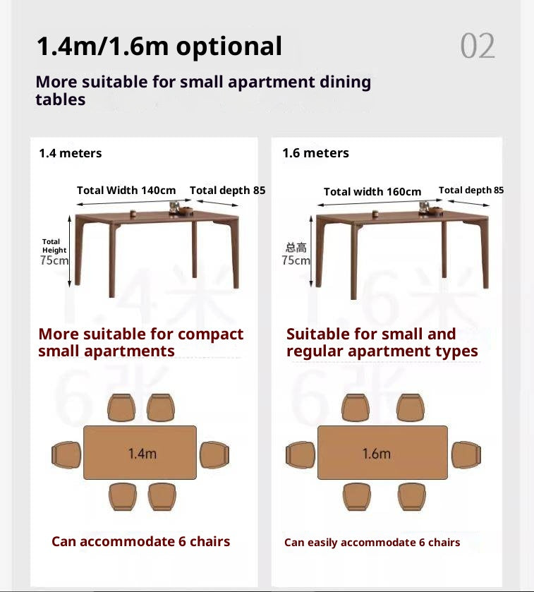 Ash Solid Wood Modern Minimalist Dining Table