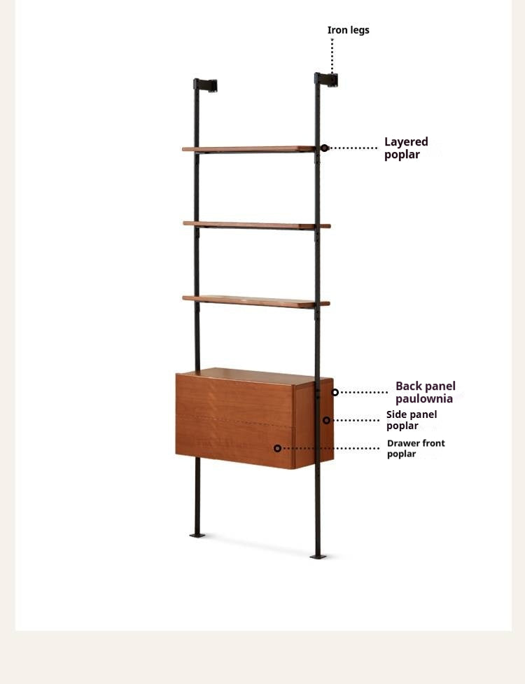 Poplar Solid Wood Bauhaus Bookshelf