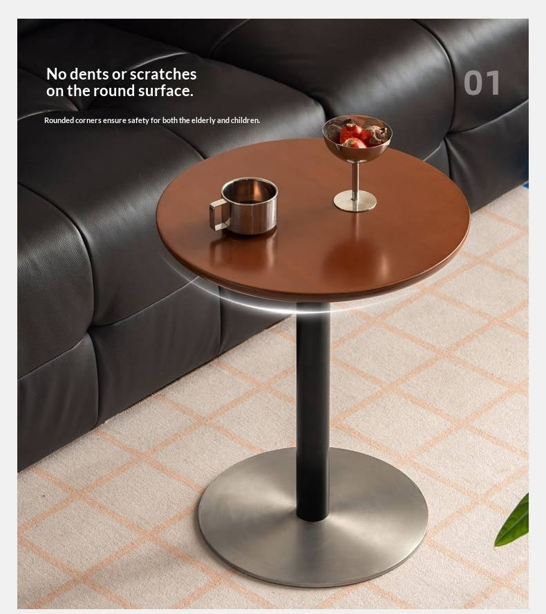 Poplar Solid Wood Vintage Style Adjustable Side Table