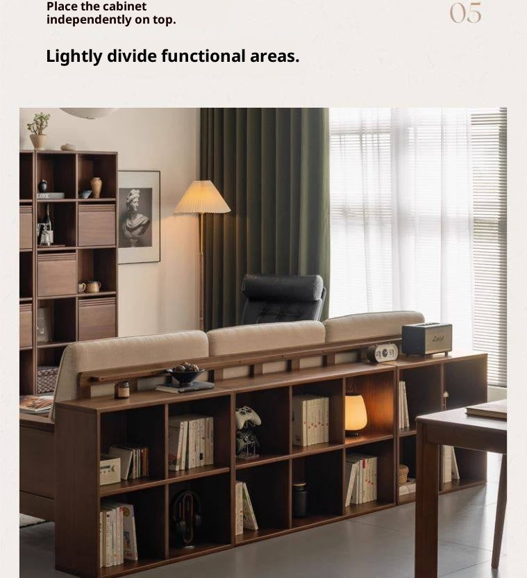 Sandalwood Solid Wood Light Luxury Style Bookshelf