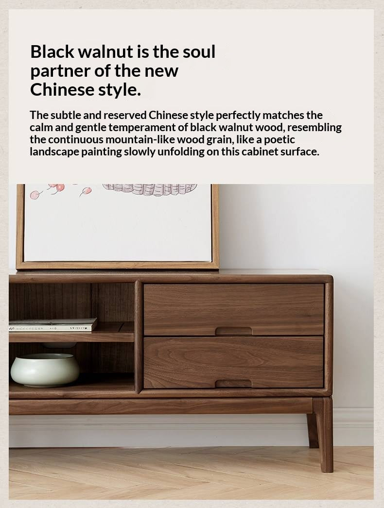 Ash, Black Walnut Solid Wood Modern Simple TV Cabinet