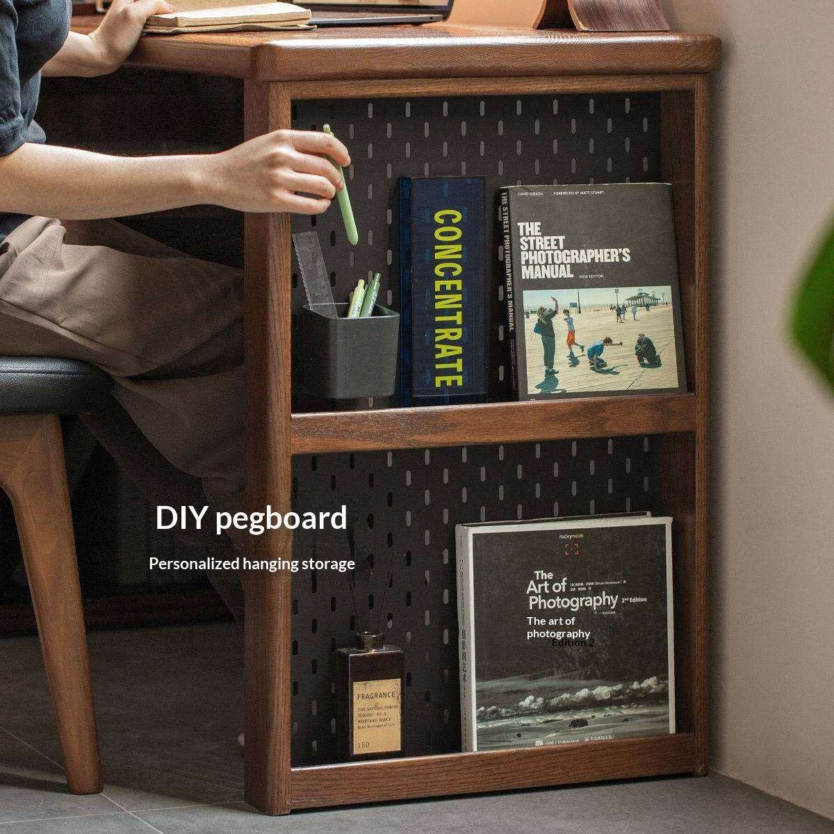 Solid Rubberwood, Oak Solid Wood Telescopic Corner Office Desk