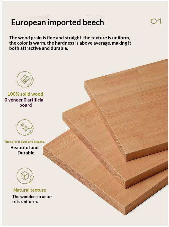 Beech Solid Wood Storage Rack with Multi-Layer and Mobile Trolley