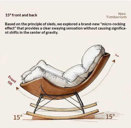 Fabric Rocking Lounge Chair with Soft Cushioned Seat - Best Seller