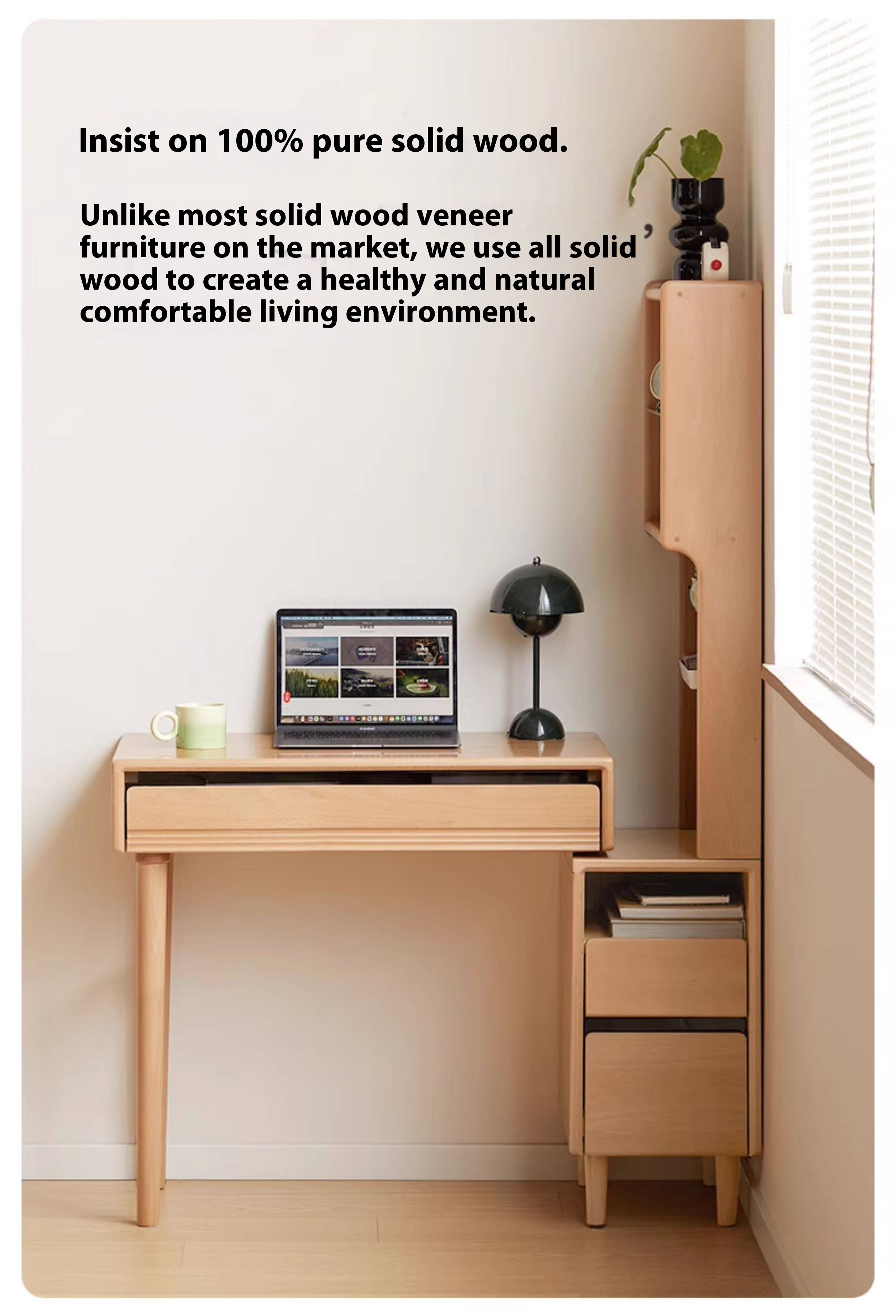 European Beech Solid Wood Retractable Modern Dressing Table