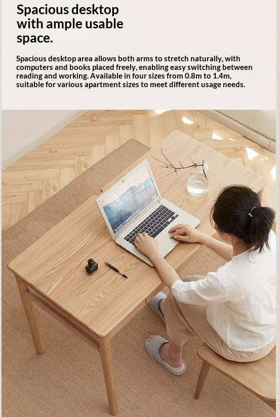 Ash Solid Wood Minimalist Modern Computer Desk