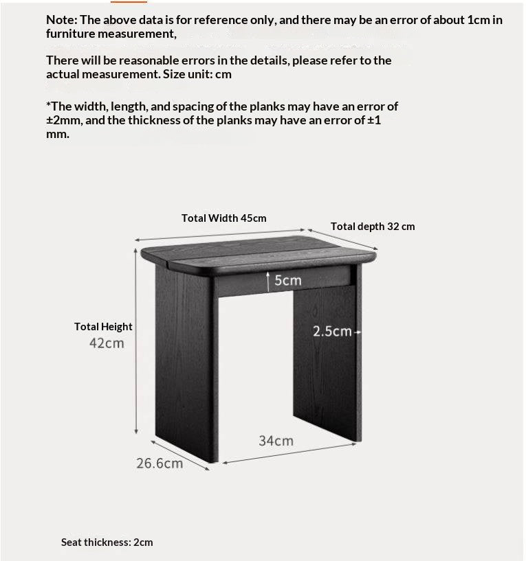 Ash Solid Wood Wabi-Sabi Style Square Chairs