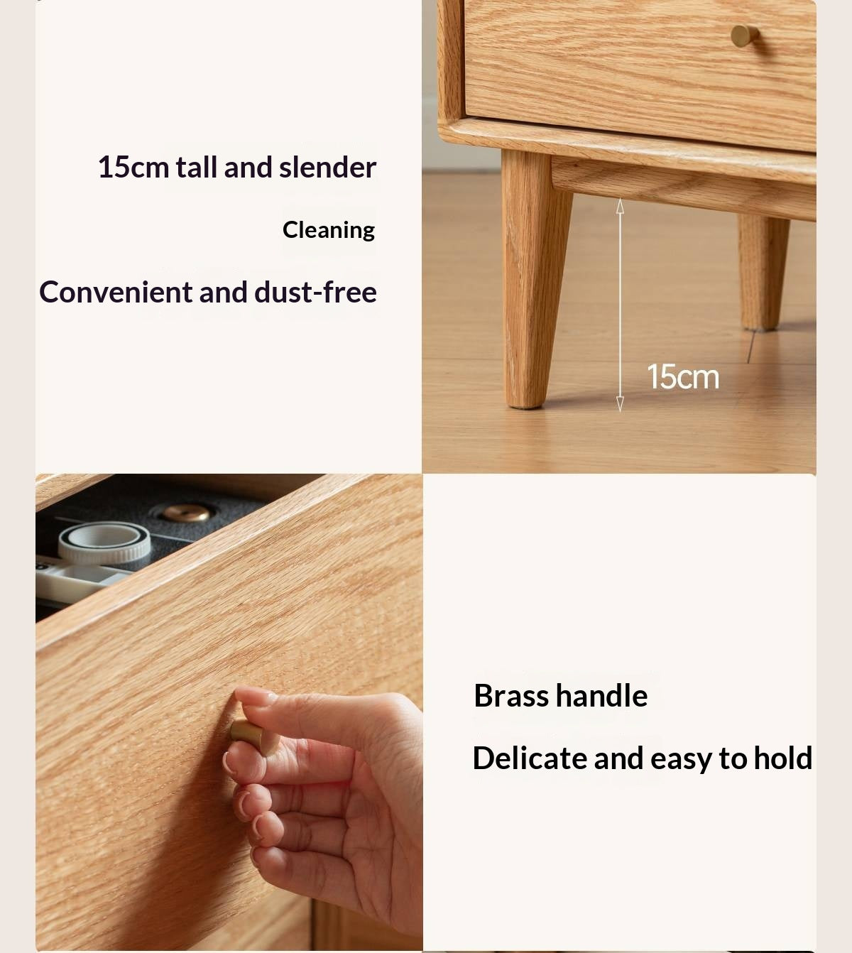 Beech, Oak, Solid RubberWood, Ash solid wood Nightstand