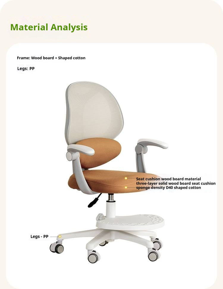 Children's Study Chair with Adjustable Backrest and Adjustable Lift