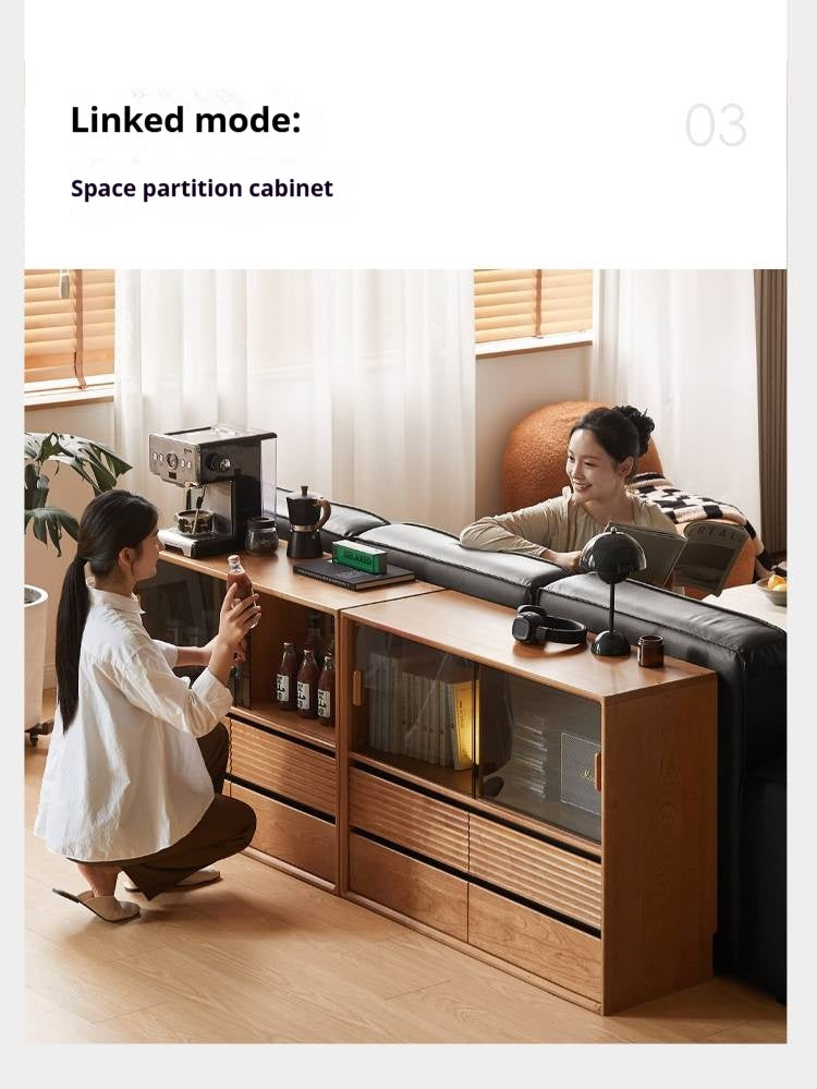 Cherry Solid Wood Floor Standing Bookcase