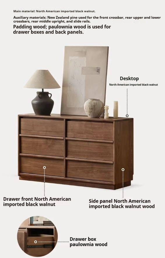 Black Walnut, Sandalwood, White Oak Solid Wood Drawer Cabinet))