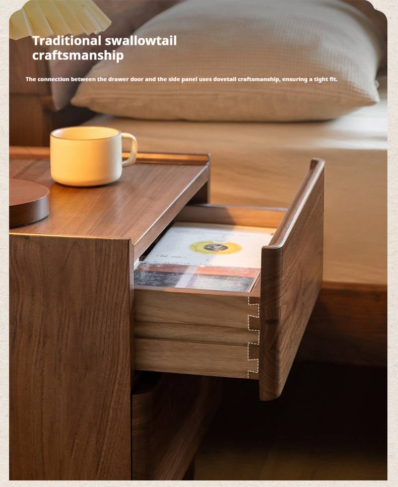 Black Walnut, Ash Solid Wood Nightstand