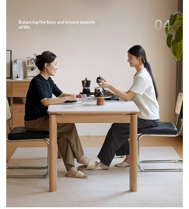 Ash, Oak Solid Wood Modern Minimalist Style Slab Dining Table