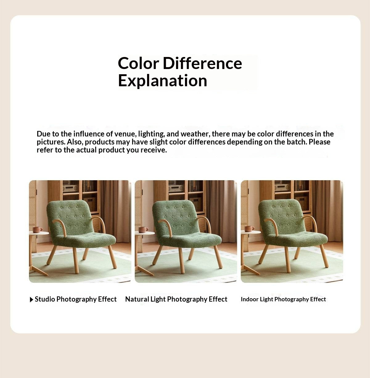 Beech Solid Wood Modern Soft Bouclé Accent Chair