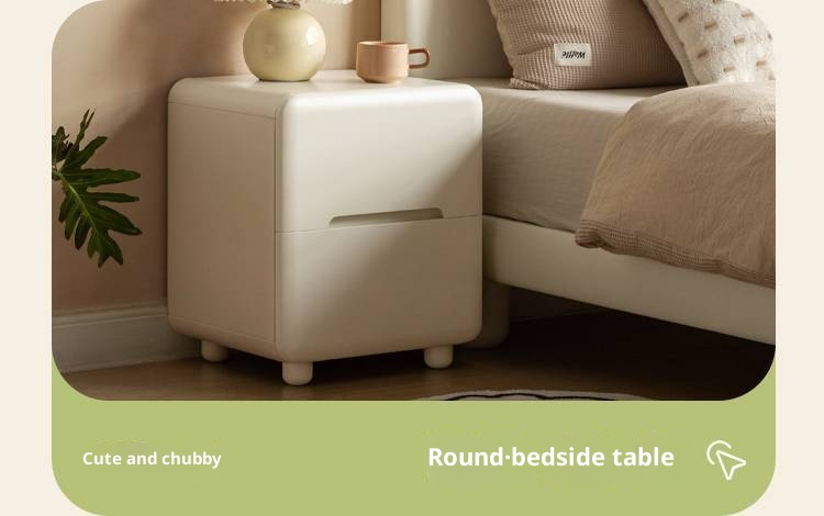 Rubberwood Solid Wood Bed, French Cream Style