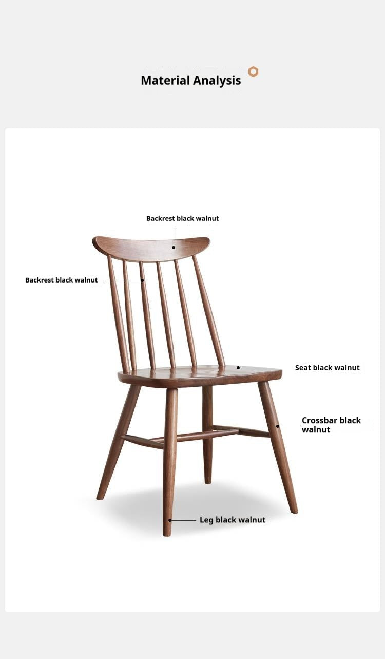 Set 4 pcs Black Walnut, Ash, Oak Solid Wood Windsor Chair