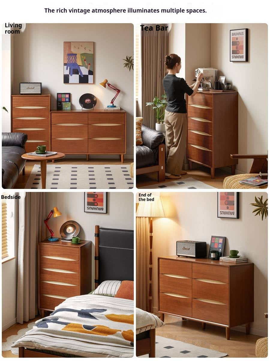 Poplar Solid Wood Vintage Style Side Cabinet.