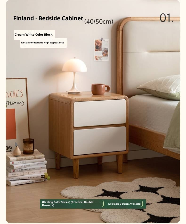 Oak, Ash, Beech Solid Wood Modern Simple Nightstand