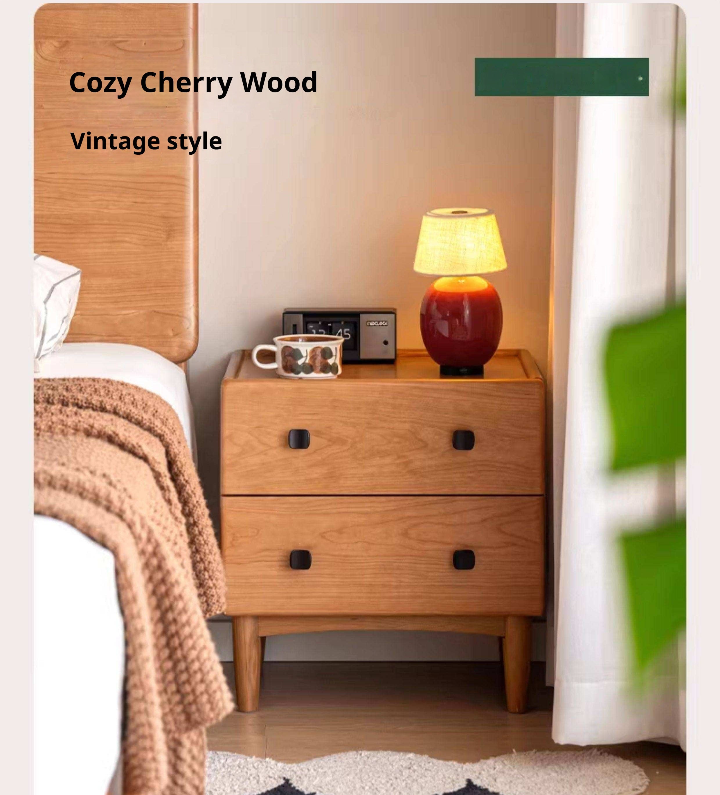 Oak Solid Wood Modern Minimalist Nightstand