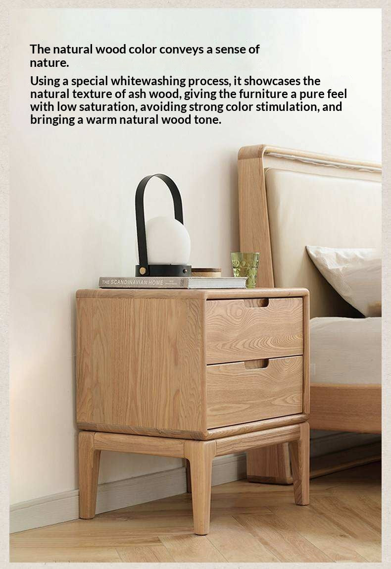 Ash Solid Wood Modern Nordic Style Nightstand