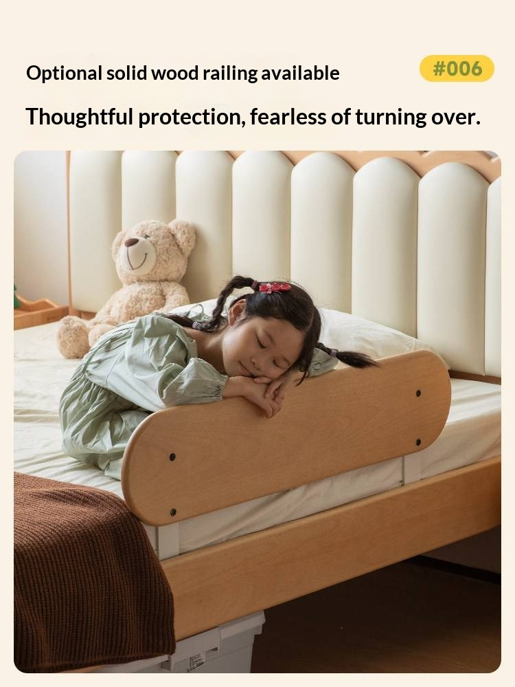 Oak, Beech Children's Bed — Simple Design with Soft-Padded Headboard