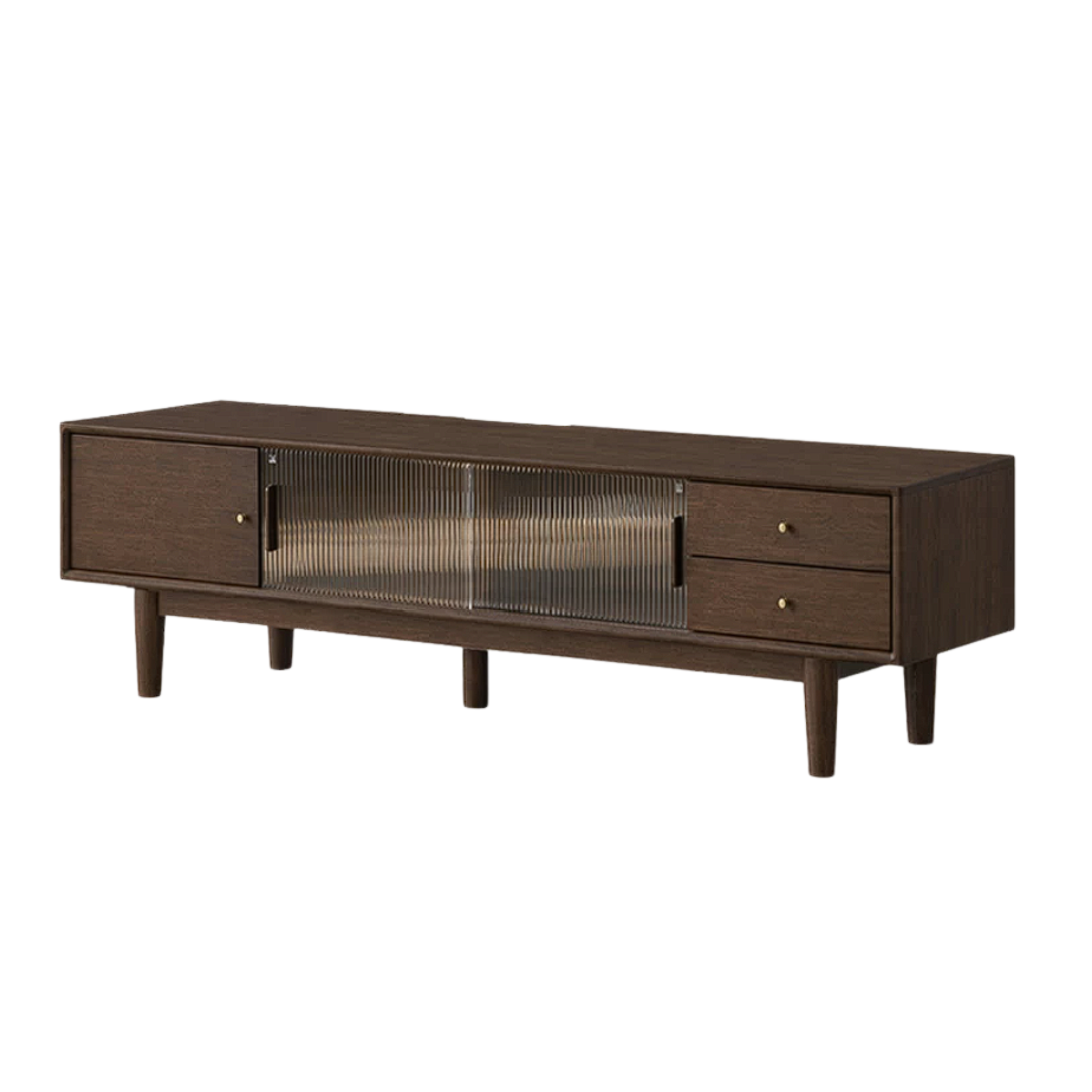Golden Sandalwood, Rosewood Solid Wood Modern TV Stand