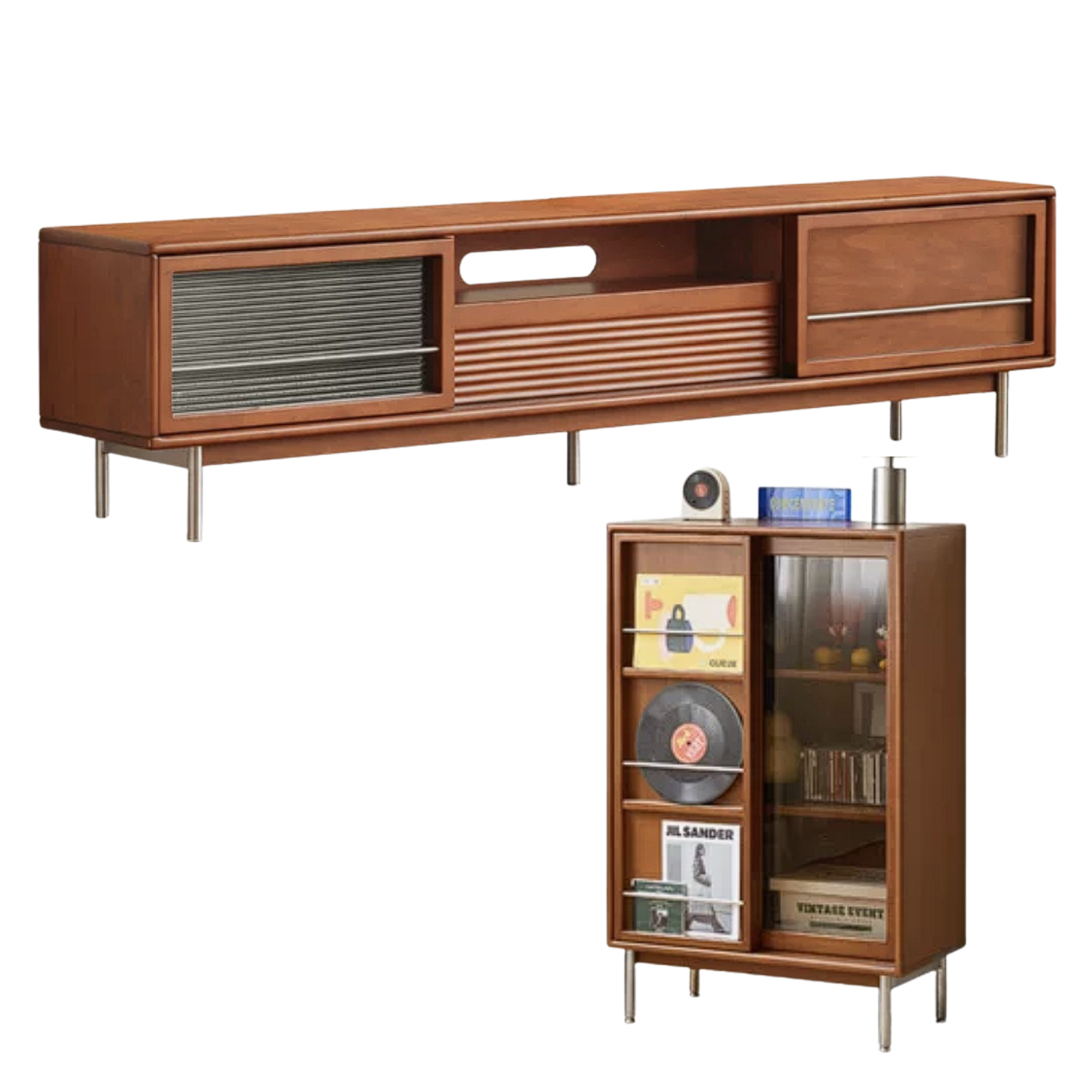 Tulipwood Solid Wood Bauhaus Style TV Cabinet