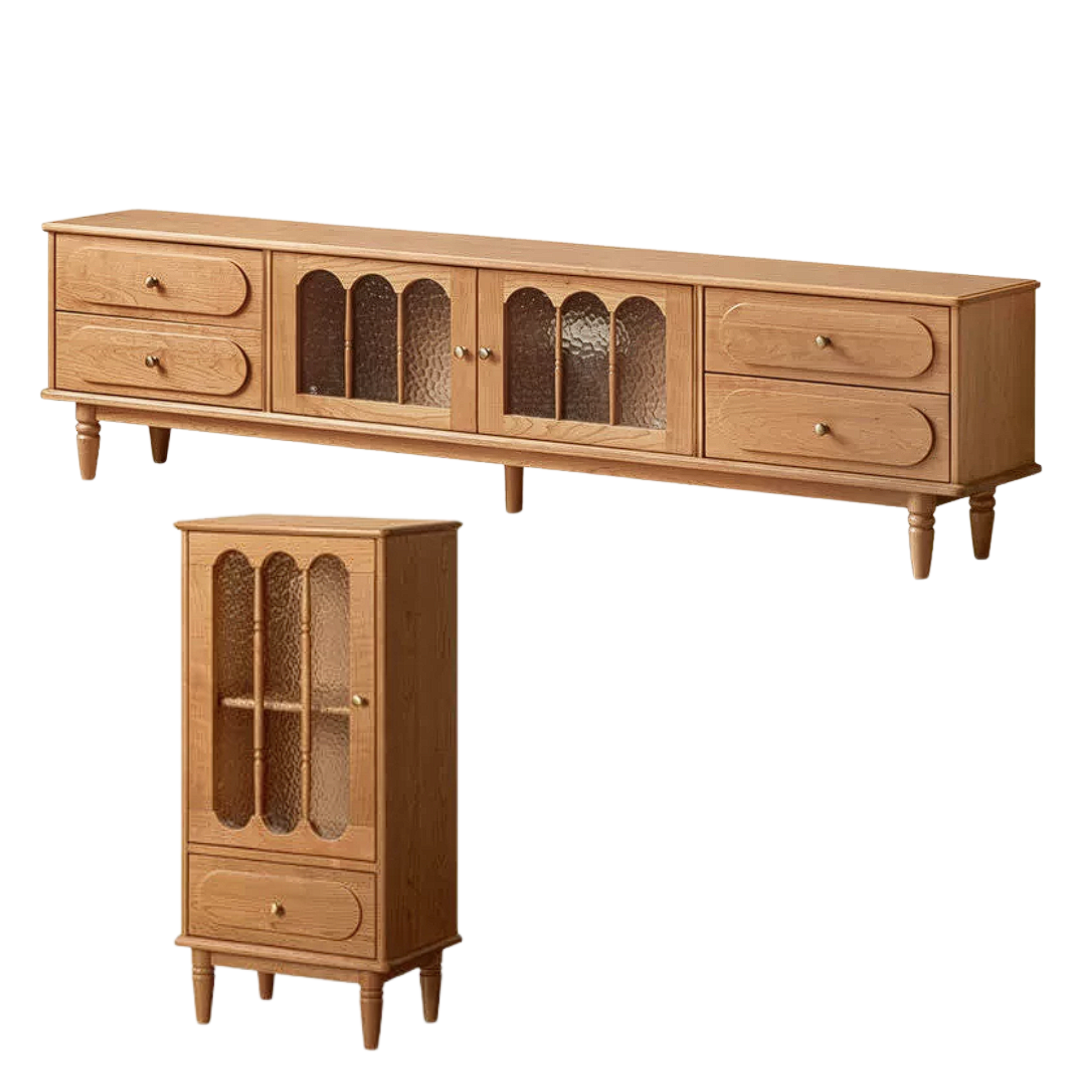 Cherry Solid Wood Style French Retro TV Stand