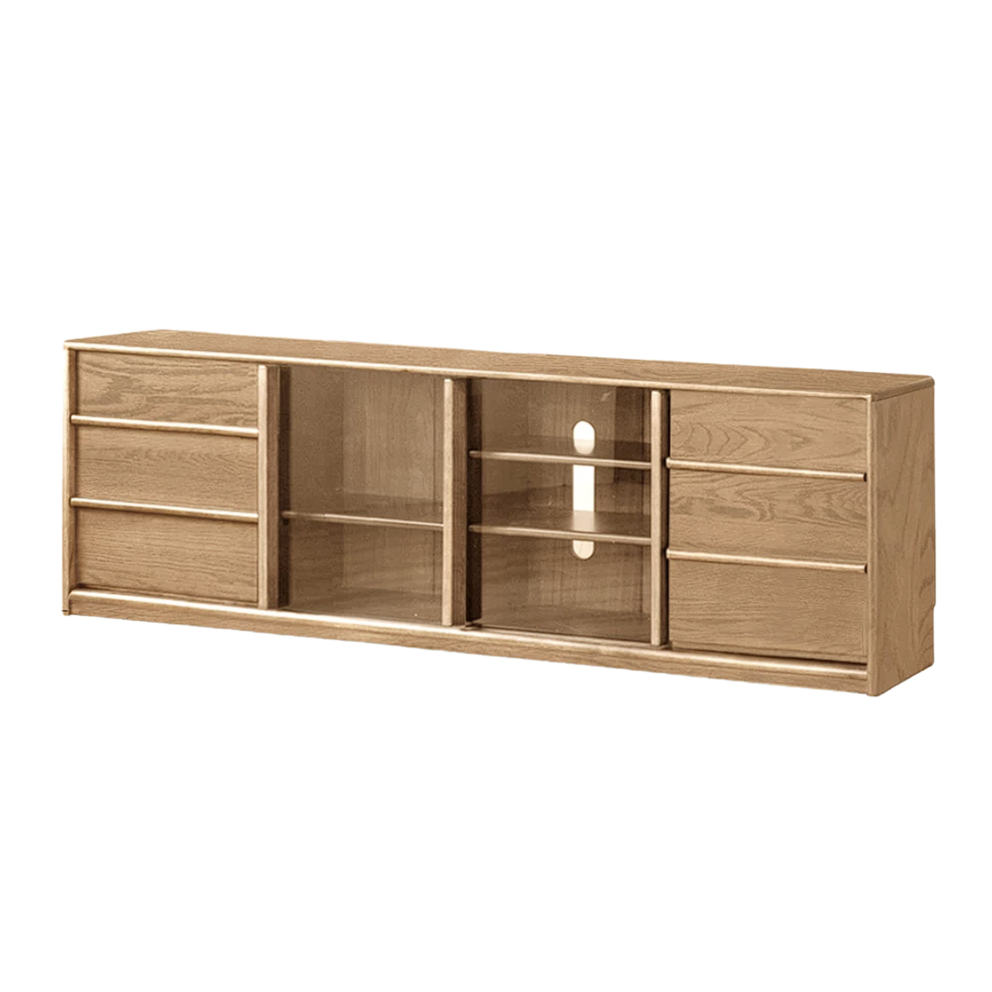 Golden Sandalwood, Black Walnut, Oak Solid Wood TV Cabinet