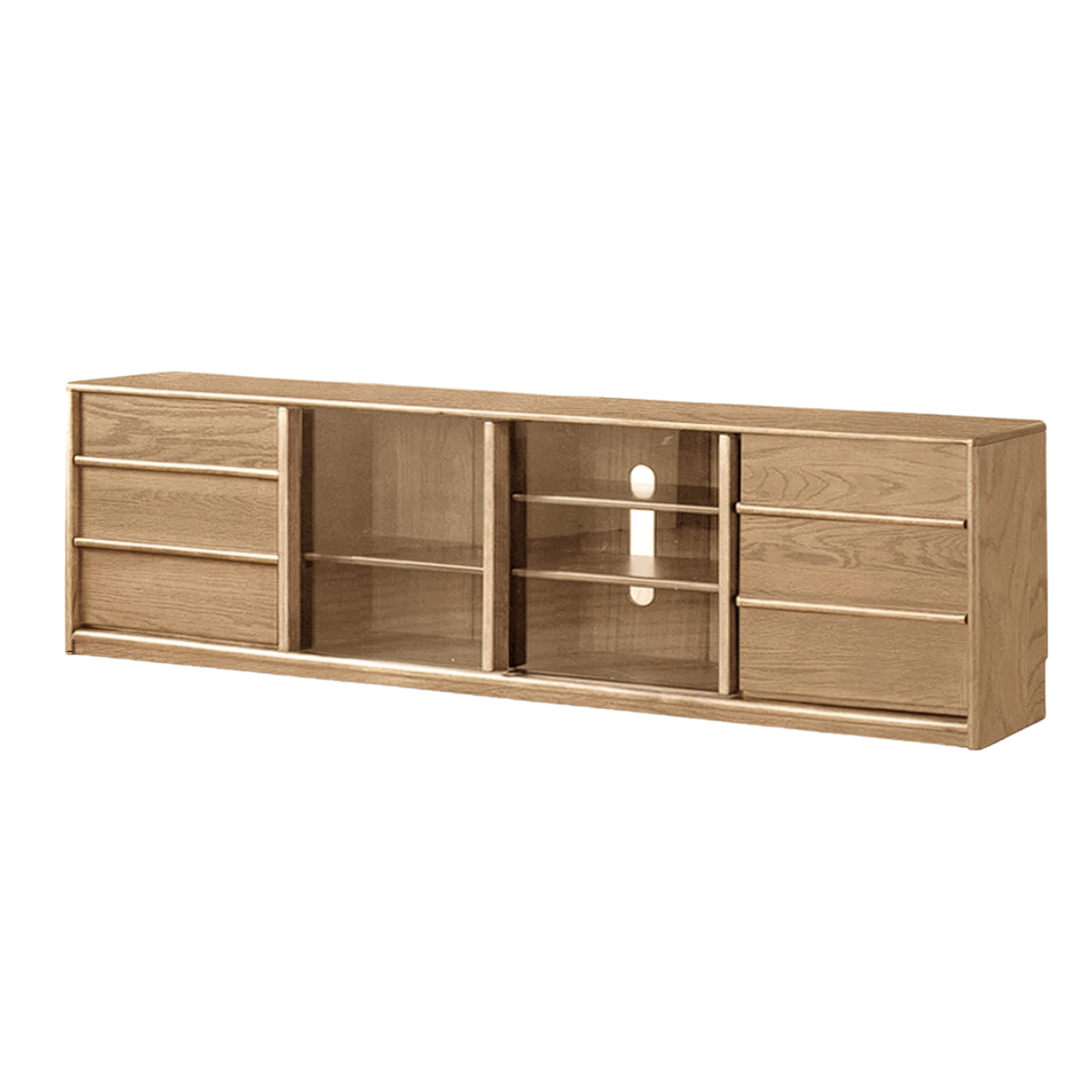 Golden Sandalwood, Black Walnut, Oak Solid Wood TV Cabinet