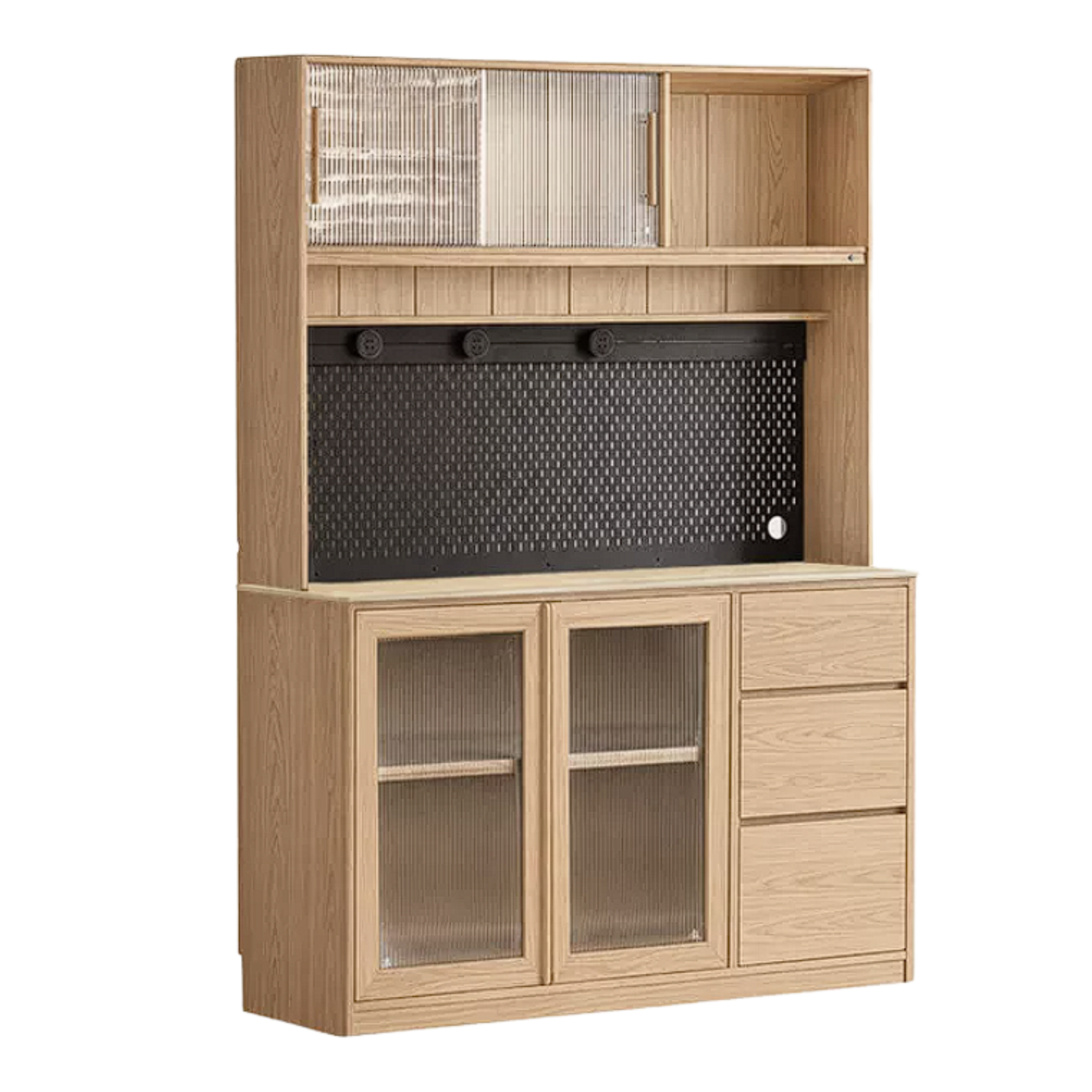 Ash Solid Wood White Wax Rock Plate Sideboard