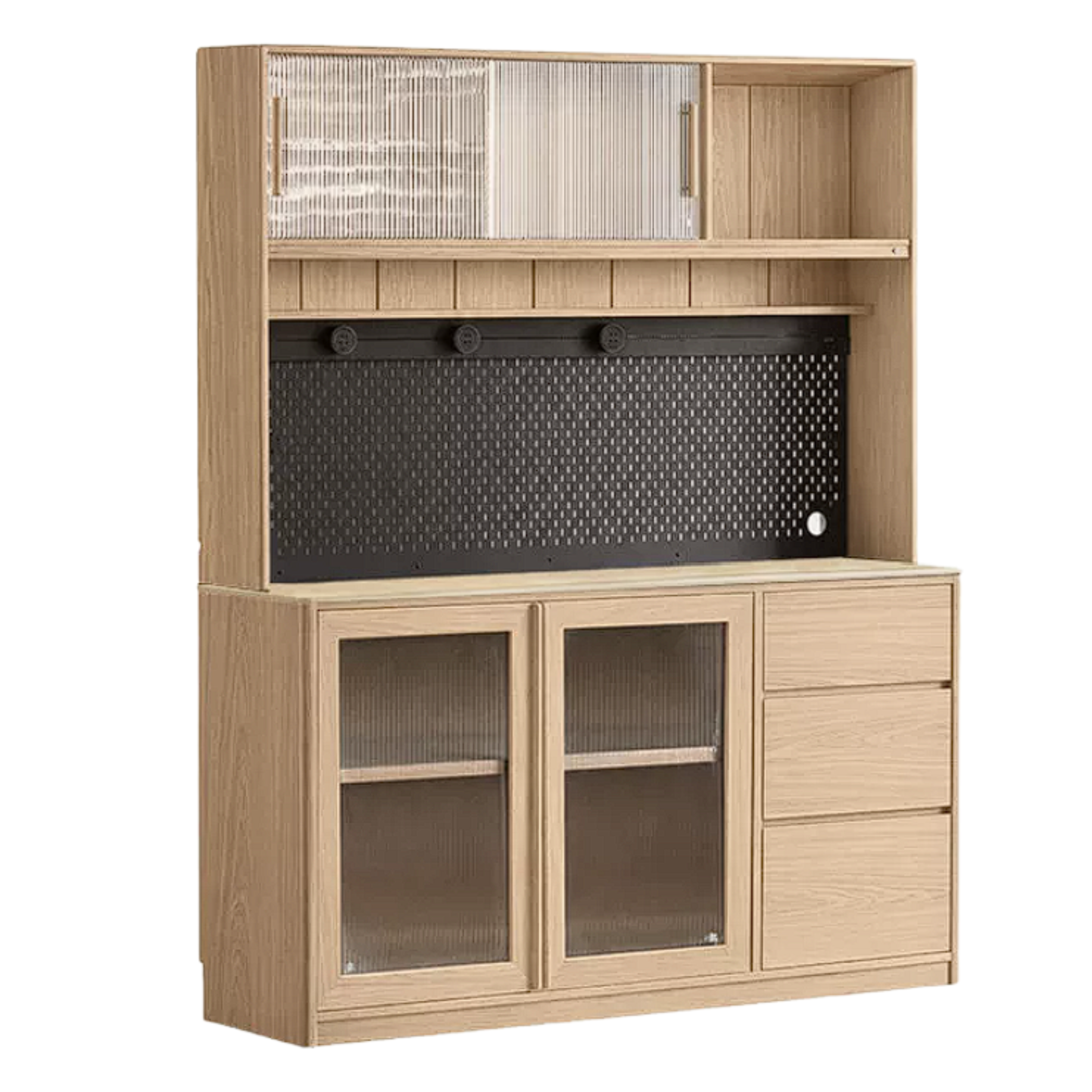 Ash Solid Wood White Wax Rock Plate Sideboard