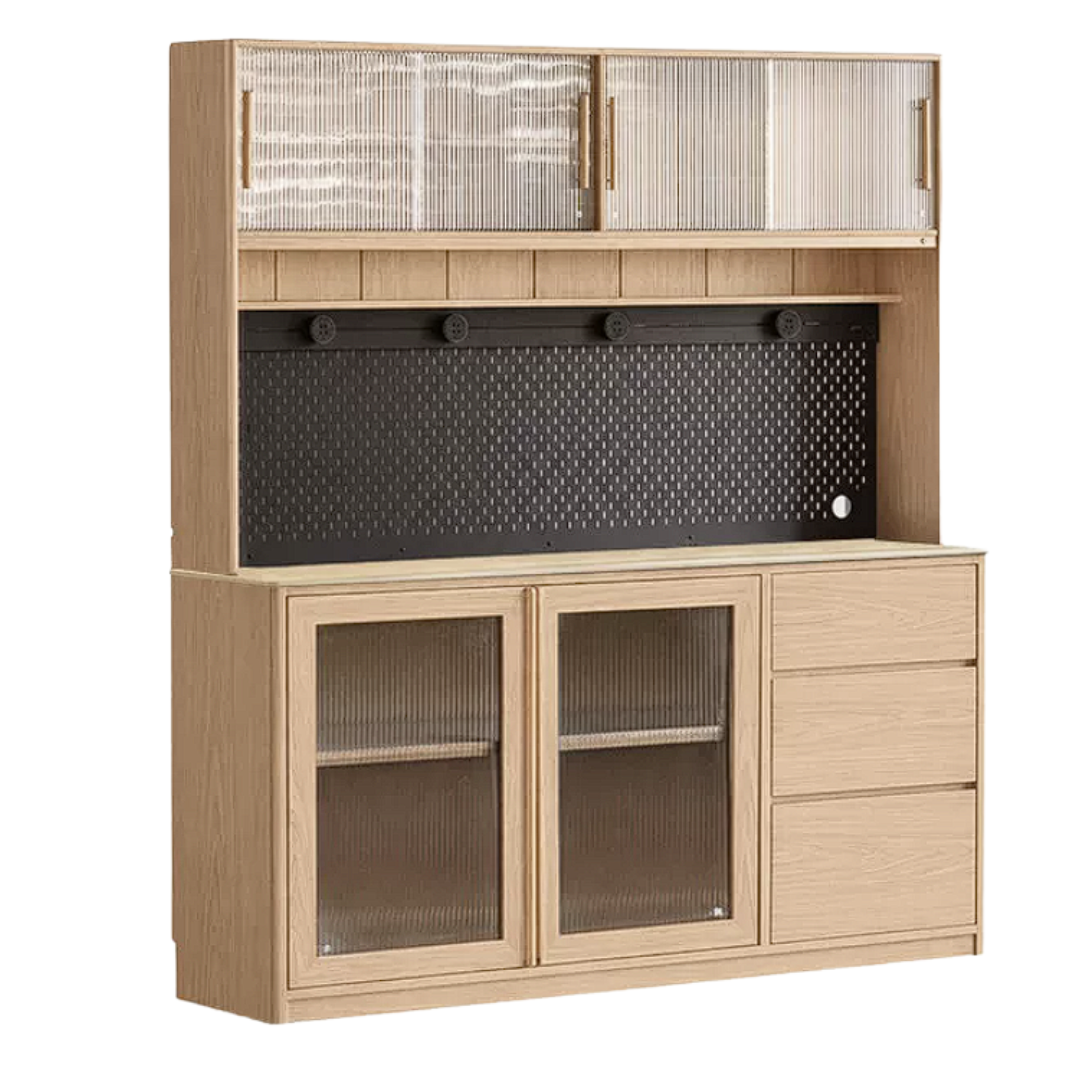 Ash Solid Wood White Wax Rock Plate Sideboard