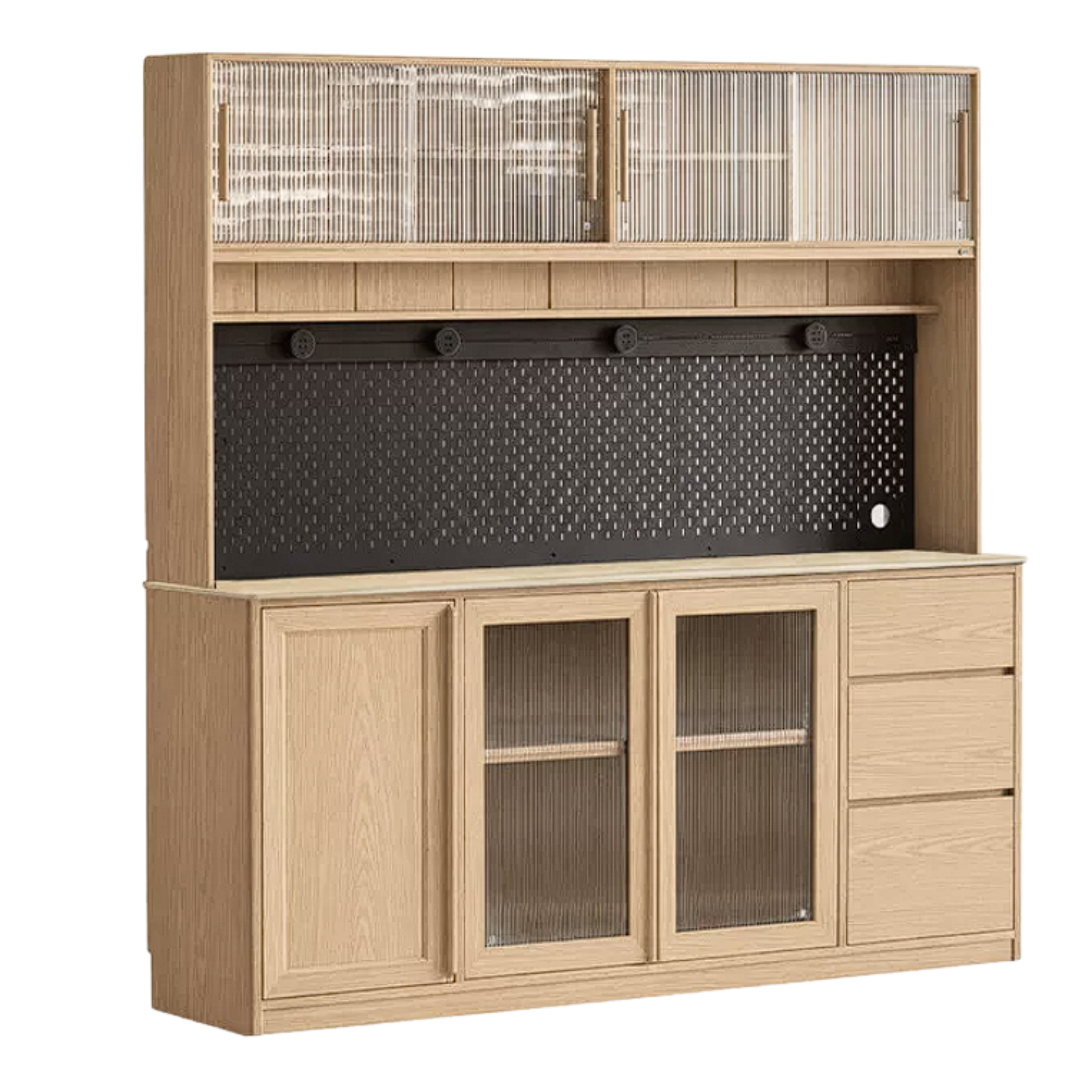 Ash Solid Wood White Wax Rock Plate Sideboard