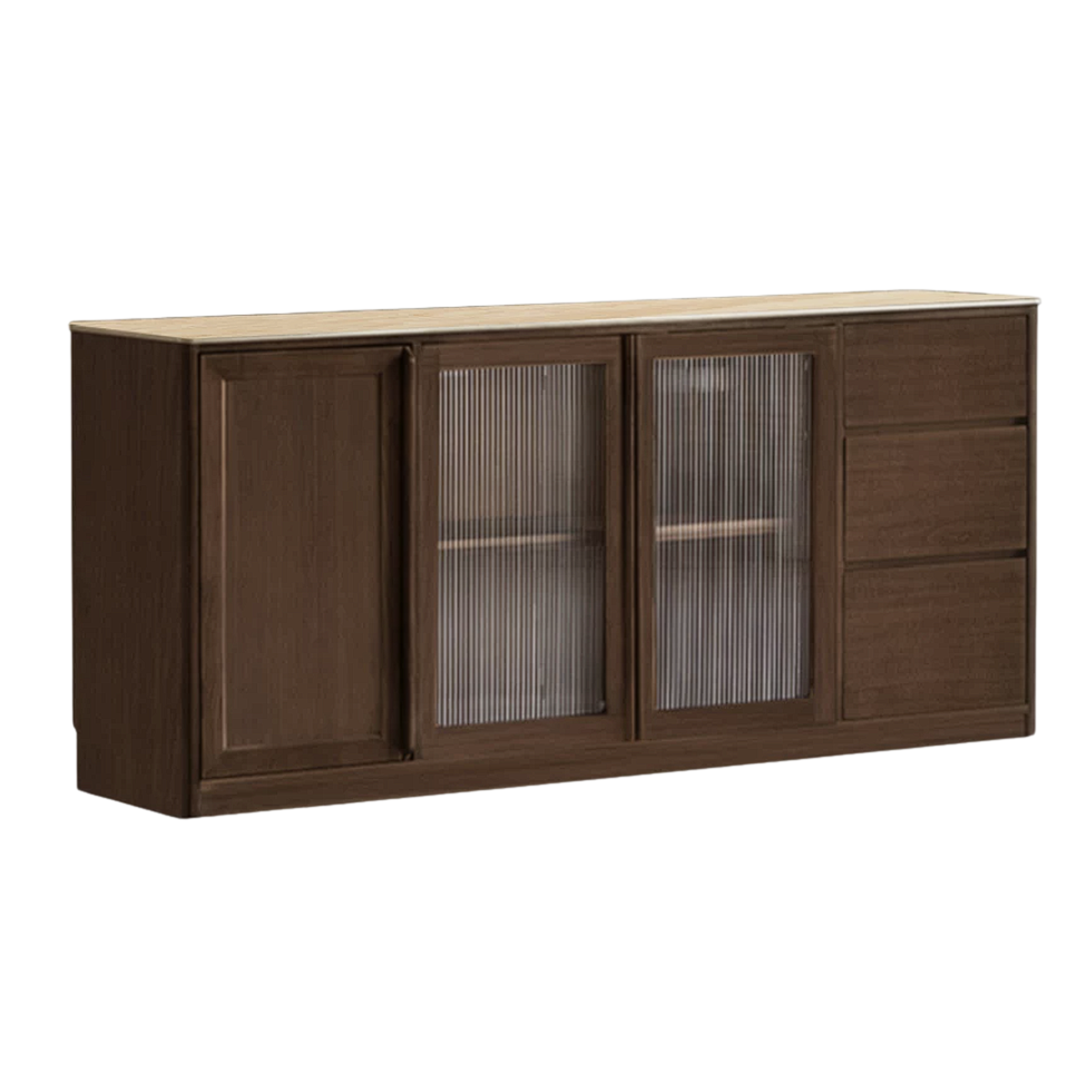 Sandalwood, Ash Solid Wood Rock Board Modern Sideboard