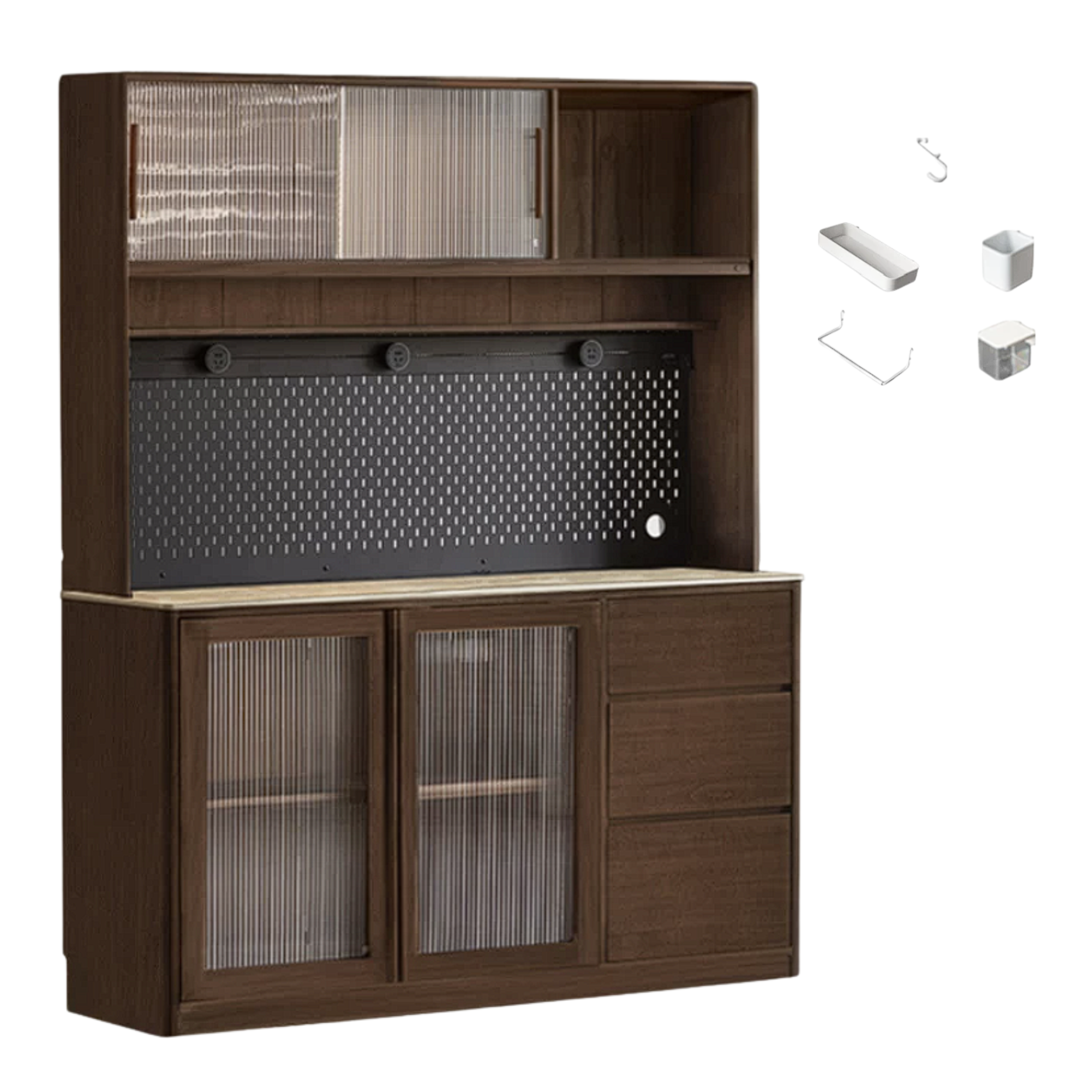 Sandalwood, Ash Solid Wood Rock Board Modern Sideboard