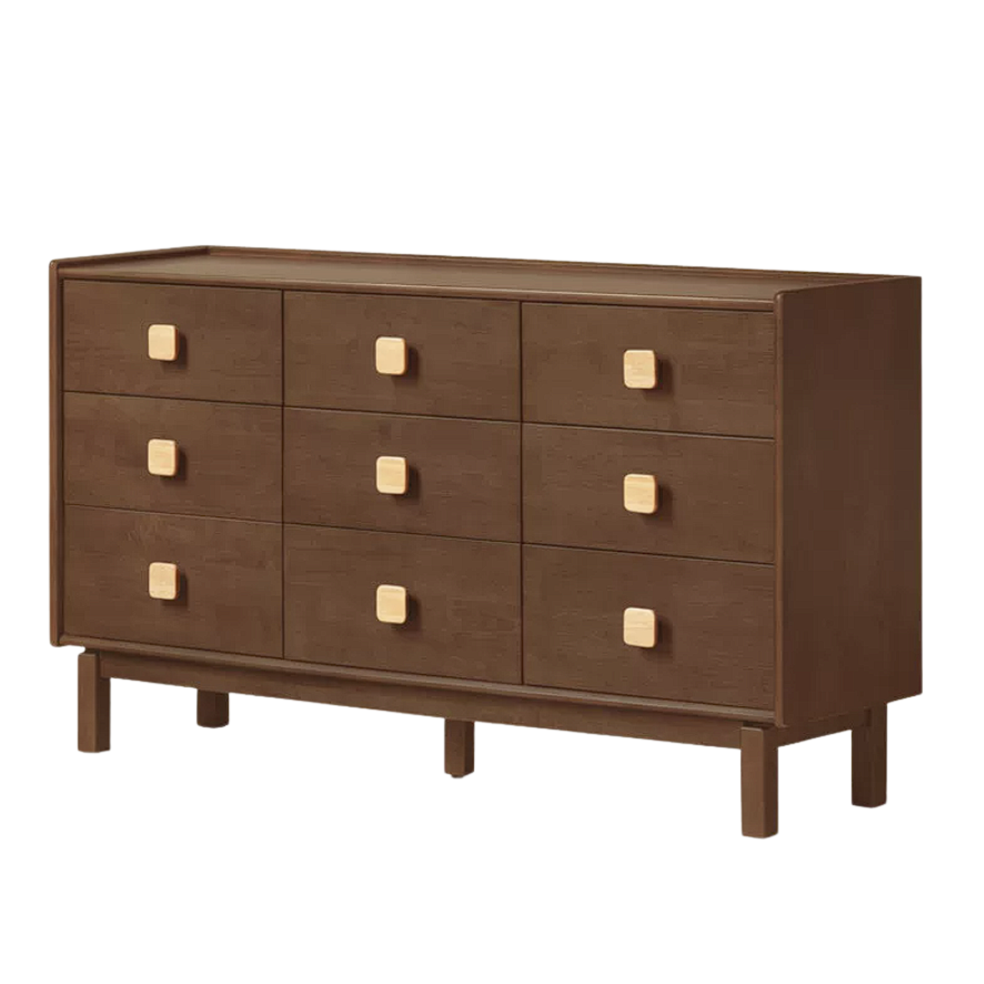 Rubberwood Solid Wood Button Block Dresser