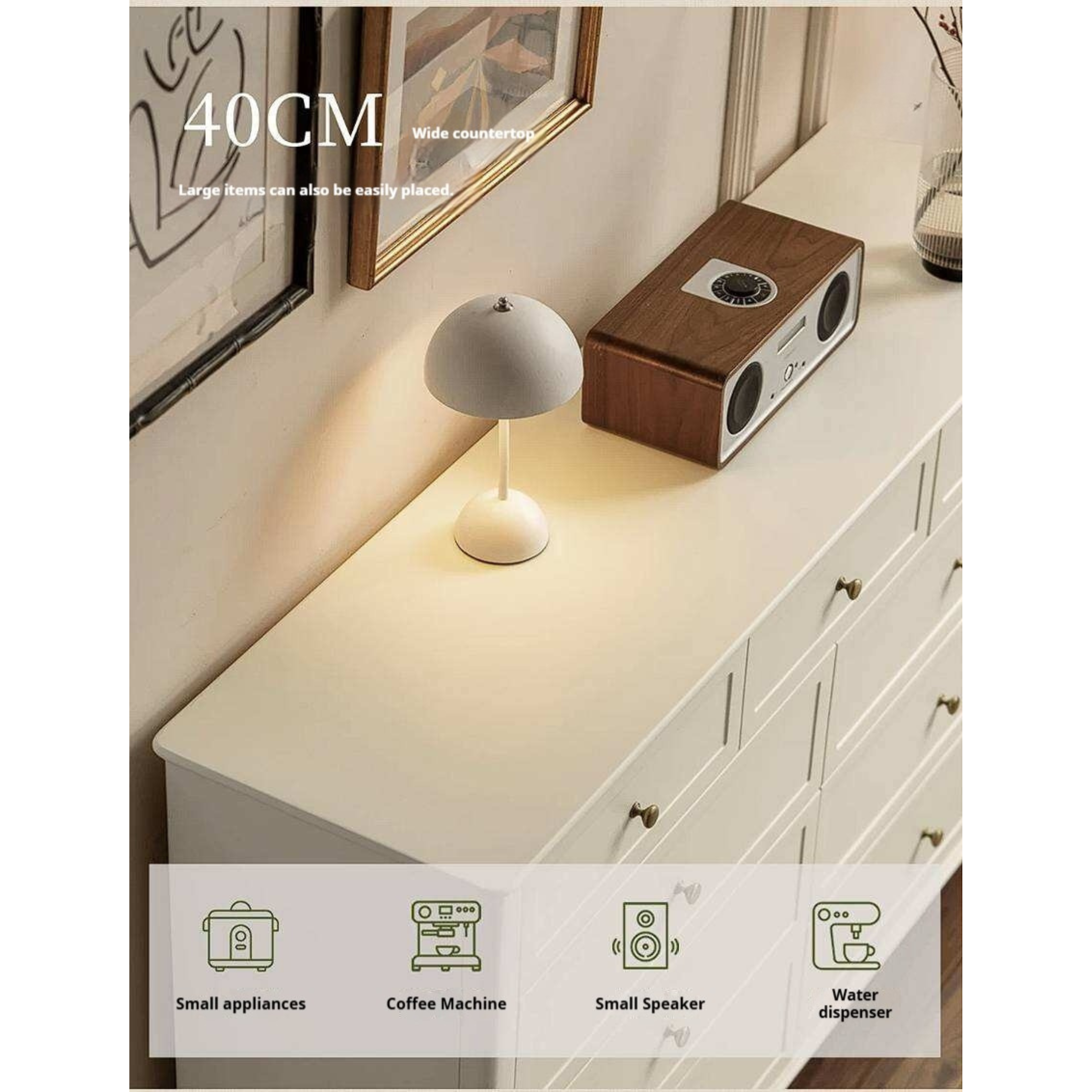 Rubberwood Solid Wood Bedroom Dresser with Elegant White Finish