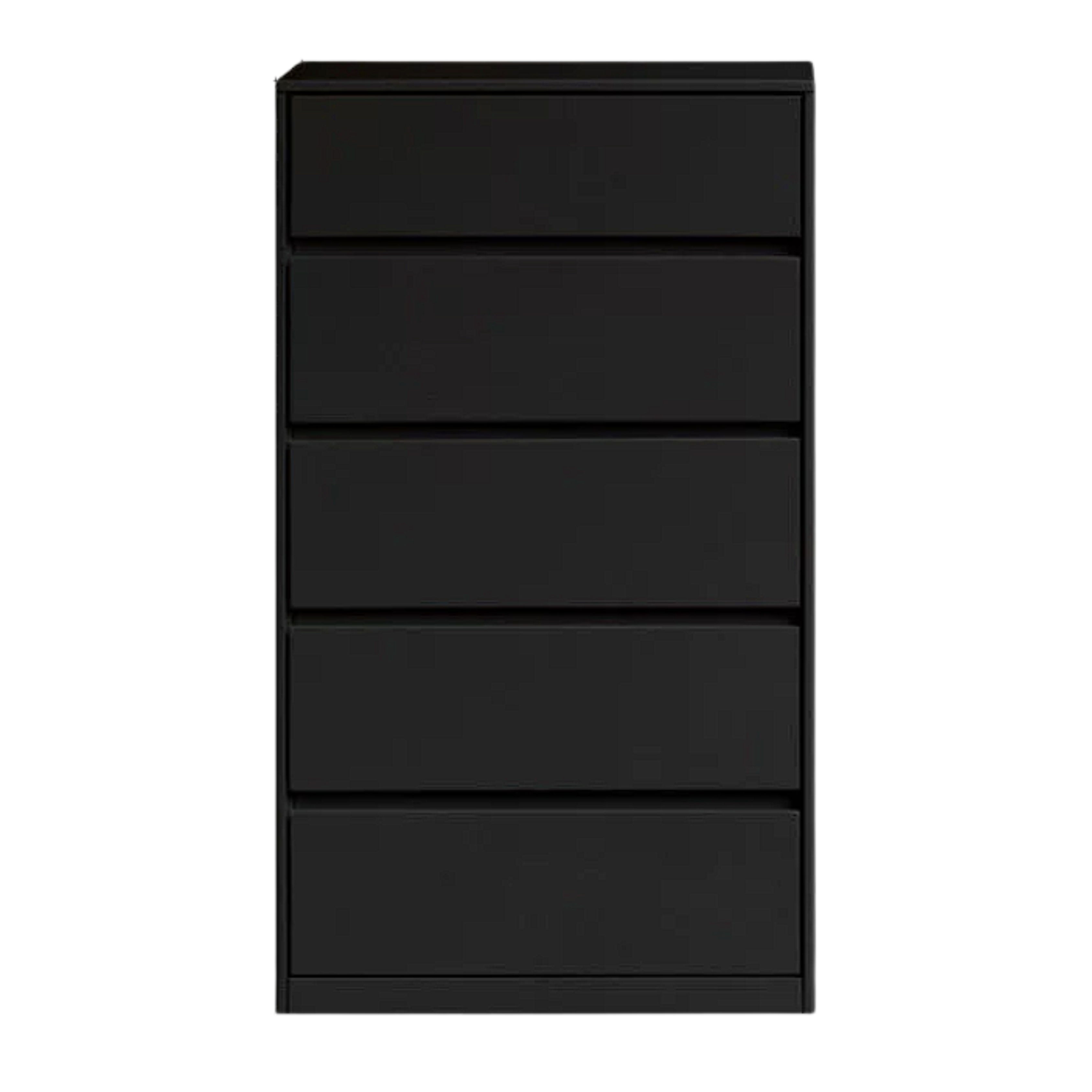 Rubberwood Solid Wood Chest of Drawers Deep Espresso Black dresser