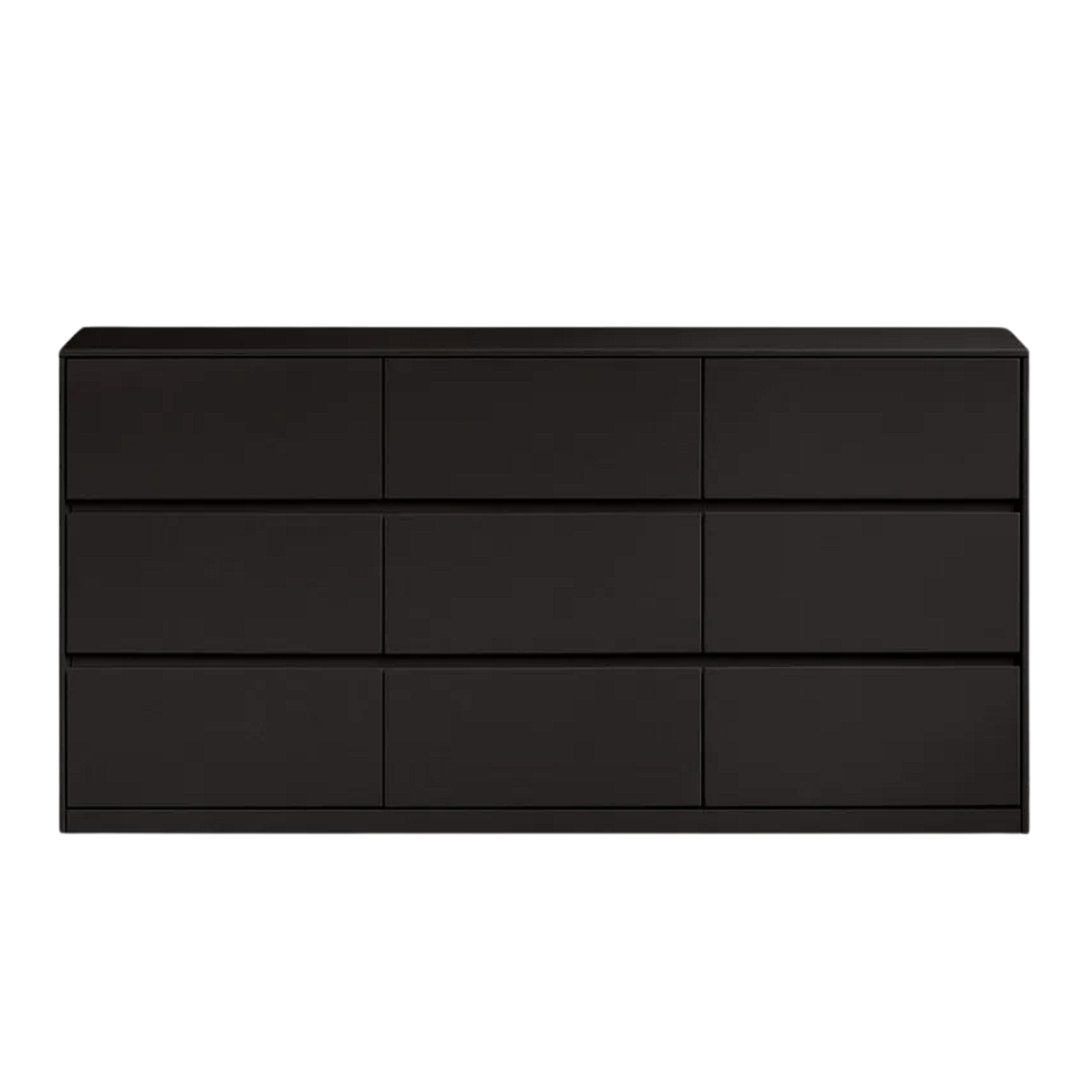 Rubberwood Solid Wood Chest of Drawers Deep Espresso Black dresser