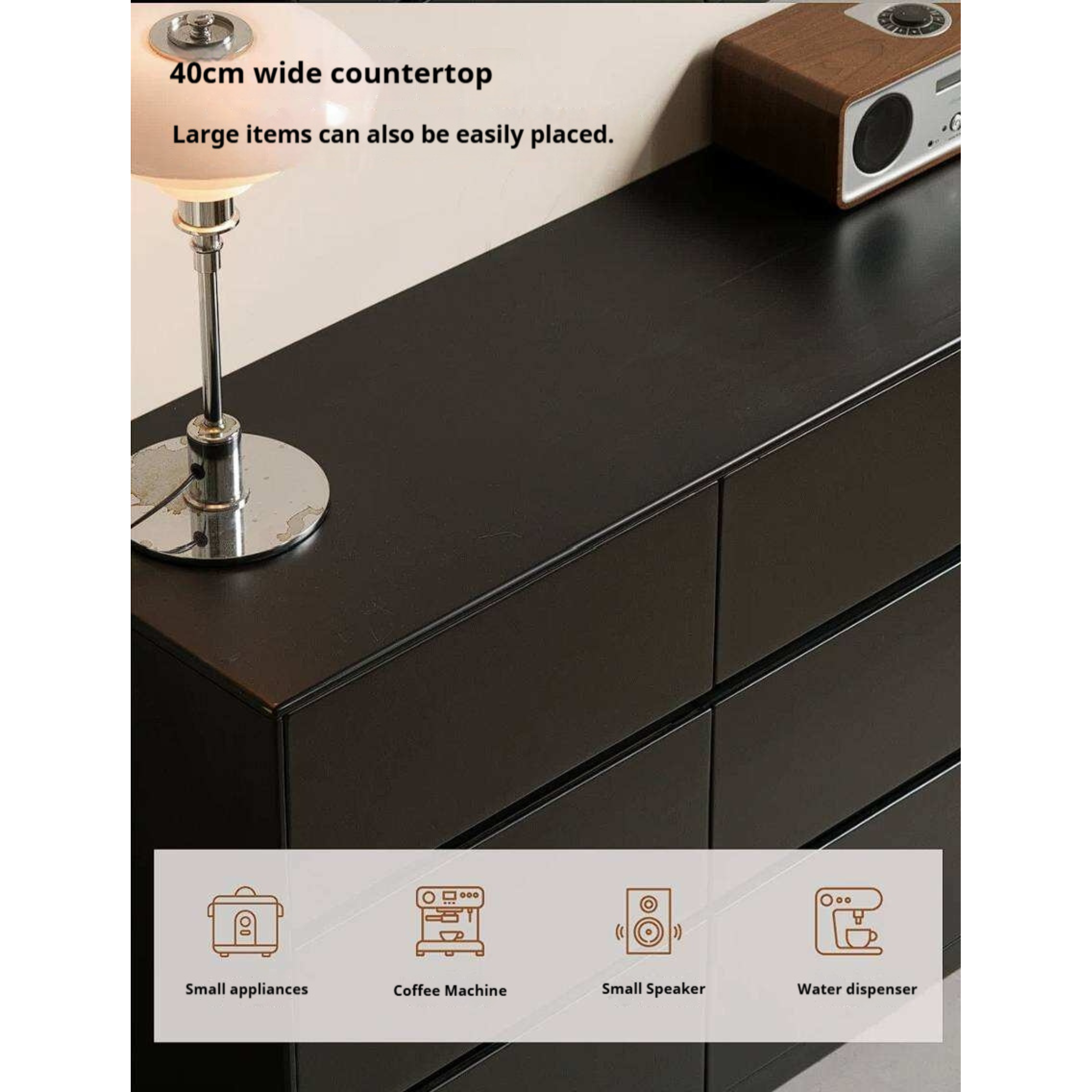 Rubberwood Solid Wood Chest of Drawers Deep Espresso Black dresser